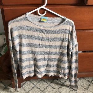 C&C California silver and beige striped sweater